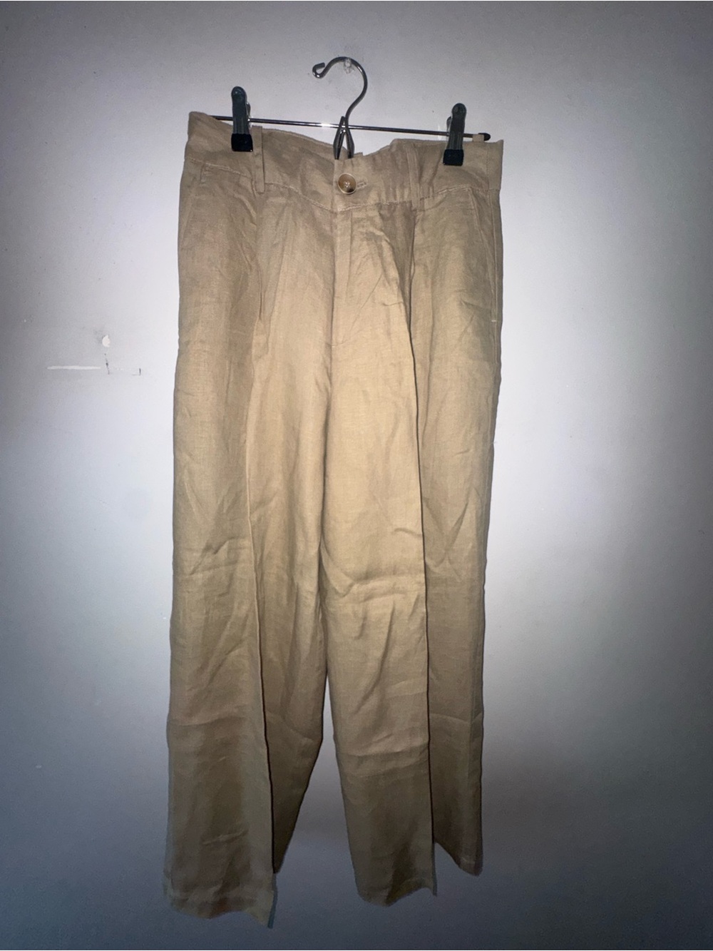 Beige Wide-Leg Pants
